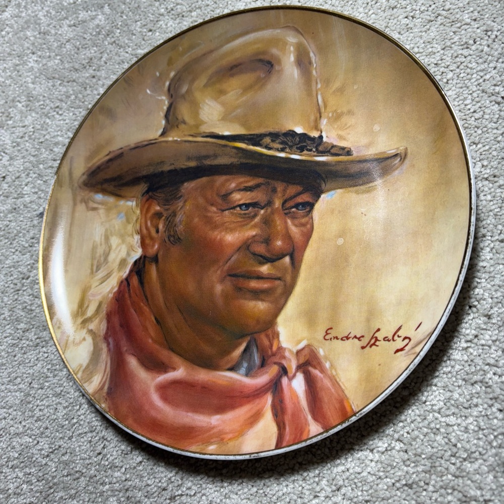 1979 A Tribute To John Wayne The Man Of The Golden West By Endre Szabo Plate